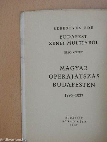 Magyar operajátszás Budapesten