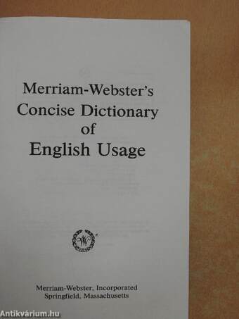 Merriam-Webster's Concise Dictionary of English Usage