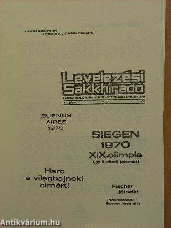 Siegen 1970 XIX. olimpia (az A döntő játszmái)