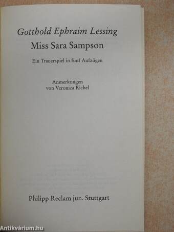 Miss Sara Sampson