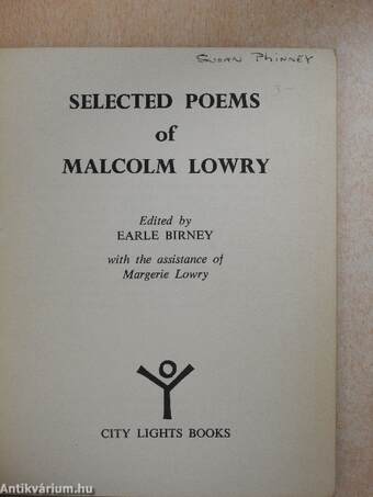 Selected Poems of Malcolm Lowry