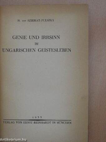 Genie und irrsinn im ungarischen geistesleben