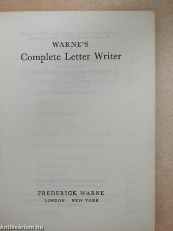 Warne's Complete Letter Writer