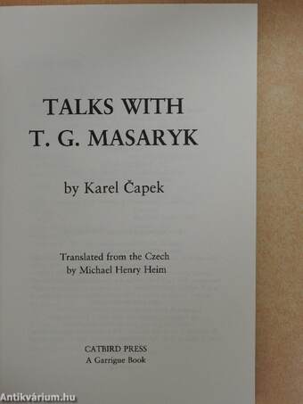 Talks with T. G. Masaryk