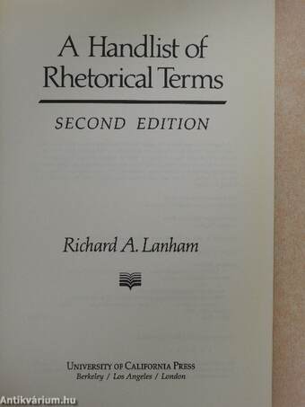 A Handlist of Rhetorical Terms