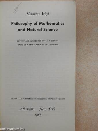 Philosophy of Mathematics and Natural Science