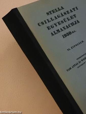 Stella Csillagászati Egyesület Almanachja 1930-ra