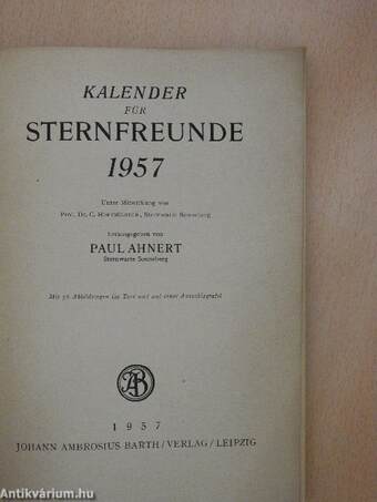 Kalender für Sternfreunde 1957