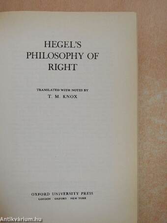 Hegel's Philosophy of Right