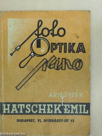 Hatschek Emil árjegyzék