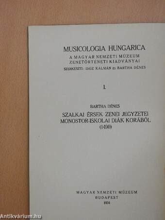 Szalkai érsek zenei jegyzetei monostor-iskolai diák korából