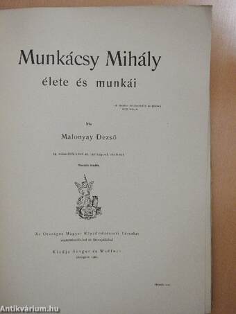 Munkácsy Mihály élete és munkái I. (töredék)