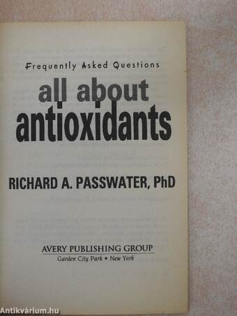 Frequently Asked Questions - All about antioxidants