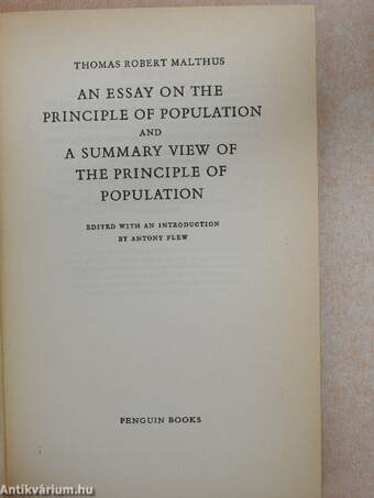 An Essay on the Principle of Population/A Summary view of the Principle of Population