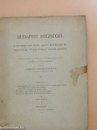 Budapest régiségei IV.