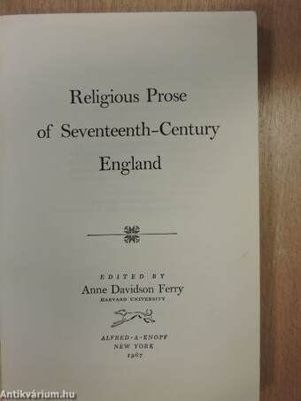 Religious Prose of Seventeenth-Century England