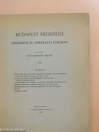 Budapest régiségei XII.