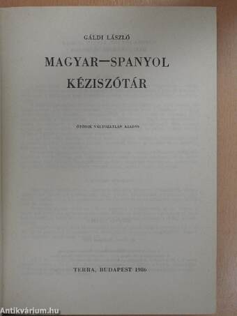 Magyar-spanyol kéziszótár