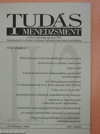 Tudásmenedzsment 2001. október