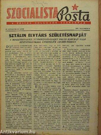 Szocialista Posta 1951. december 20.