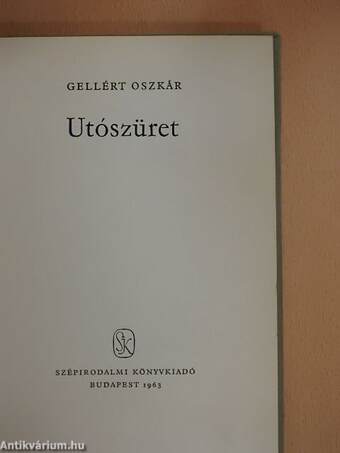 Utószüret