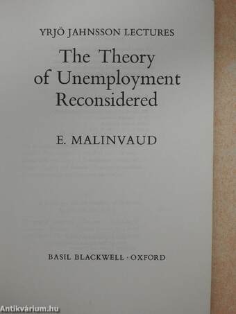 The Theory of Unemployment Reconsidered