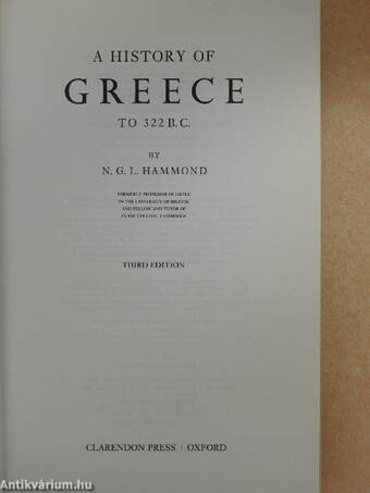 A History of Greece to 322 B. C.