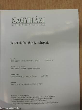 Nagyházi Galéria és Aukciósház 171. aukció