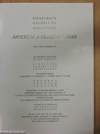 Kieselbach Galéria és Aukciósház - Őszi Képaukció 1998