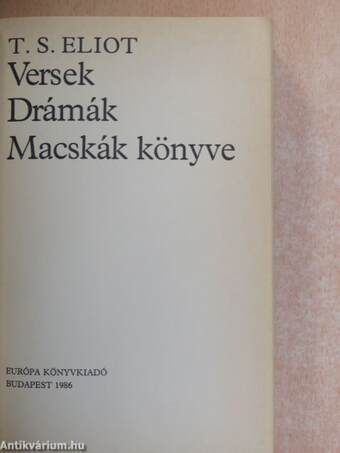 Versek - Drámák/Macskák könyve