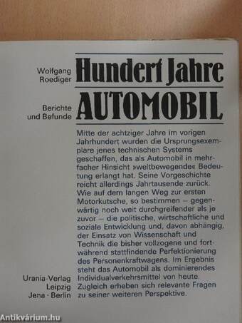 Hundert Jahre Automobil