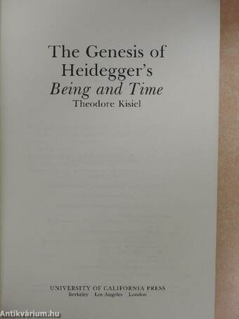 The Genesis of Heidegger's - Being and Time