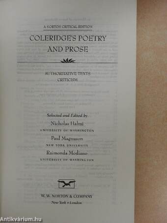 Coleridge's Poetry and Prose