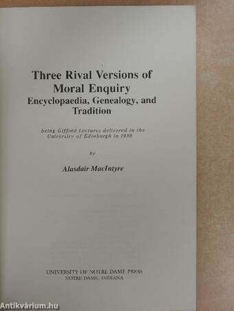 Three Rival Versions of Moral Enquiry