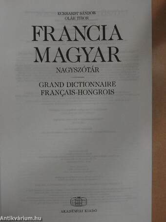 Francia-magyar nagyszótár