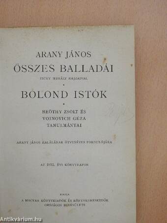 Arany János összes balladái/Bolond Istók