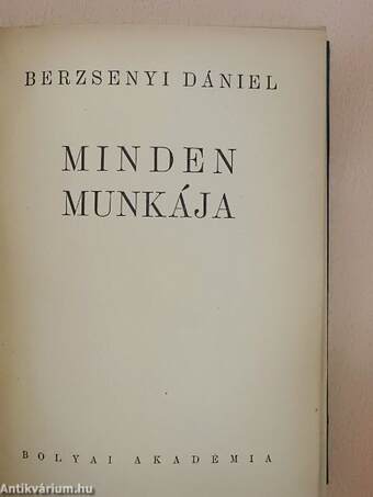 Berzsenyi Dániel minden munkája