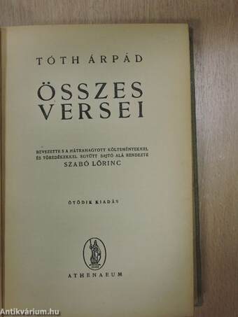 Tóth Árpád összes versei