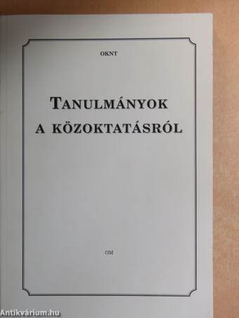 Tanulmányok a közoktatásról