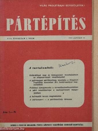 Pártépítés 1952. január-december