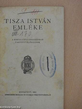 Tisza István emléke