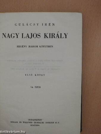 Nagy Lajos király I-III.