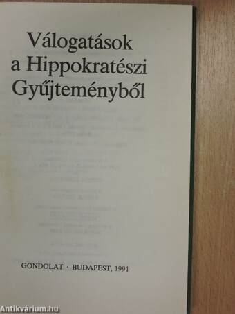 Válogatások a Hippokratészi Gyűjteményből