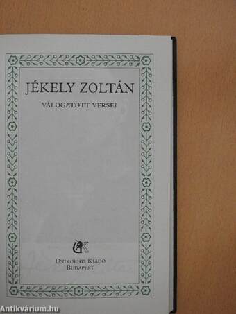 Jékely Zoltán válogatott versei