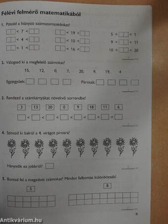 Felmérő feladatlapok - Magyar nyelv és irodalom/Matematika/Környezetismeret