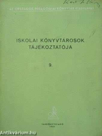 Iskolai könyvtárosok tájékoztatója 9.