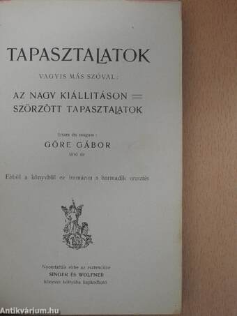 Tapasztalatok