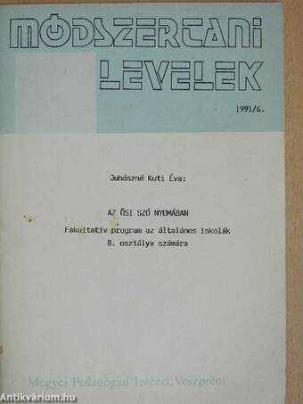 Módszertani levelek 1991/6.
