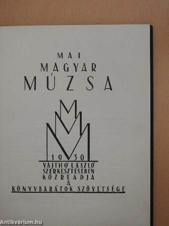 Mai Magyar Múzsa 1930