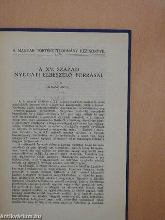 A XV. század nyugati elbeszélő forrásai